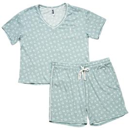 Petite IZOD(R) Short Sleeve Ditsy Bermuda Pajama Set