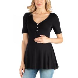 Womens 24/7 Comfort Apparel Tunic w/Buttons Maternity Top