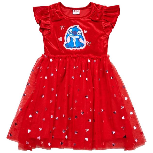Girls (4-6x) Disney Stitch Valentines Day Tutu Dress