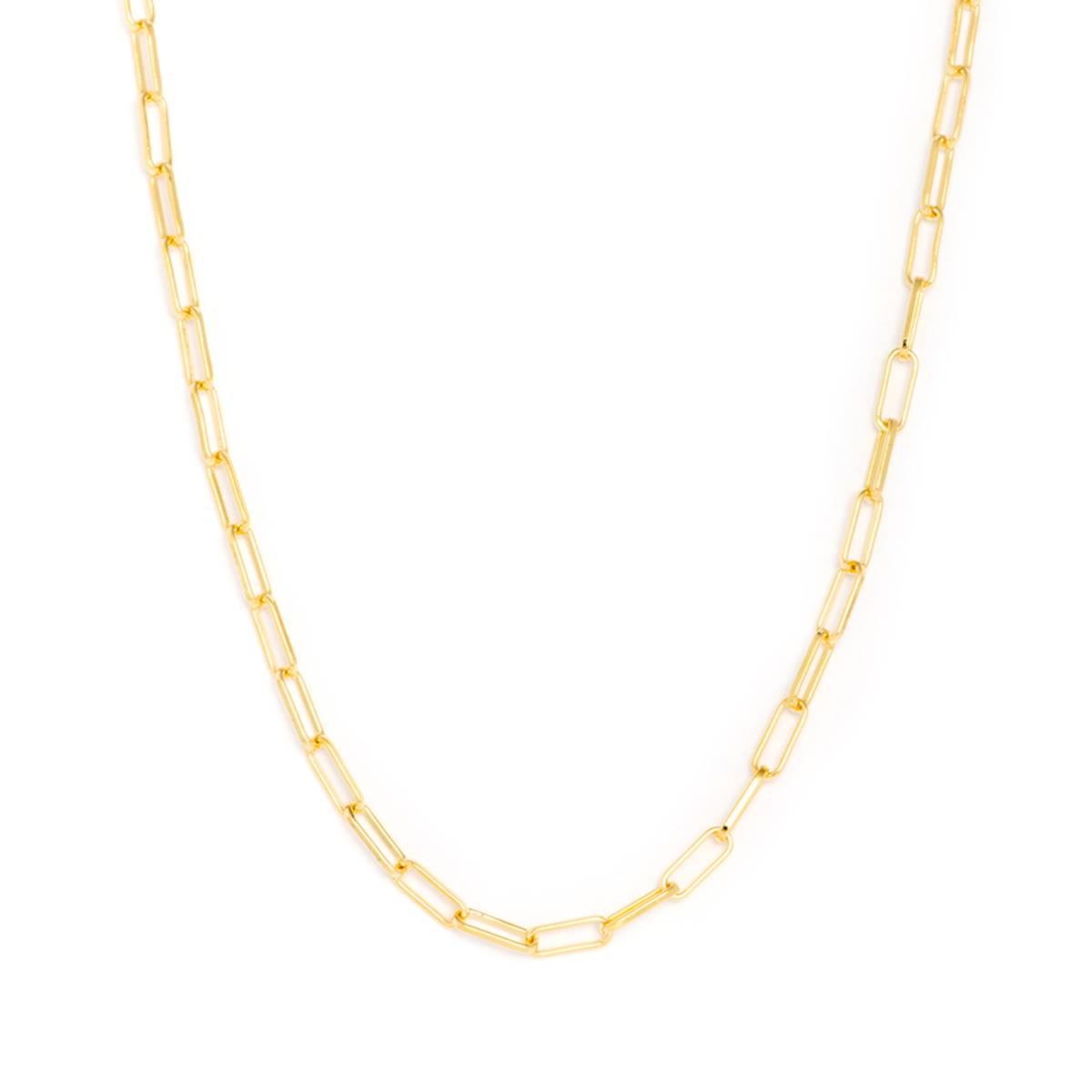 18in. Vermeil Sterling Silver Mini Paperclip Chain Necklace