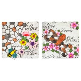 Northlight Seasonal Love Blooms Here Garden Stones - Set of 2