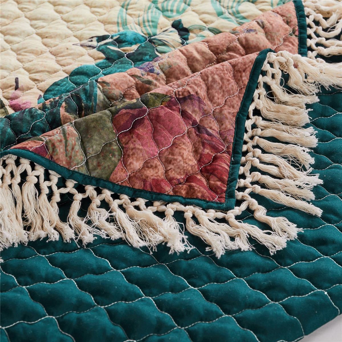 Greenland Home Fashions™ Eden Peacock Reversible Quilted Throw