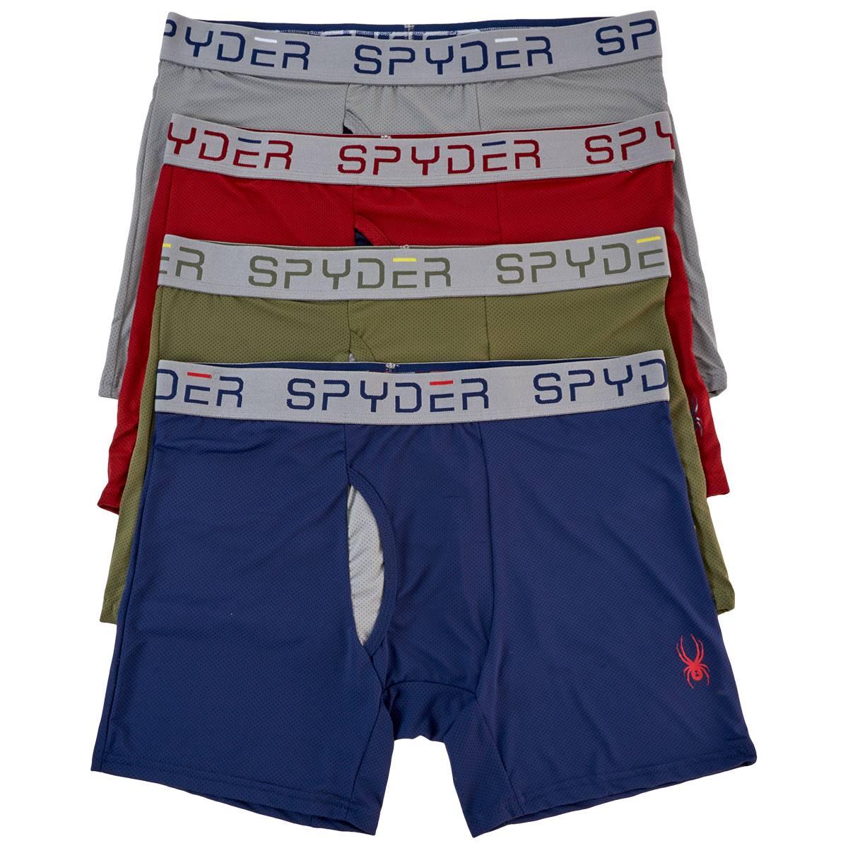 Mens Spyder 4pk. Performance Fly Front Boxer Briefs