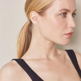 Nova Star® Sterling Silver Lab Grown Diamond Hoop Earrings