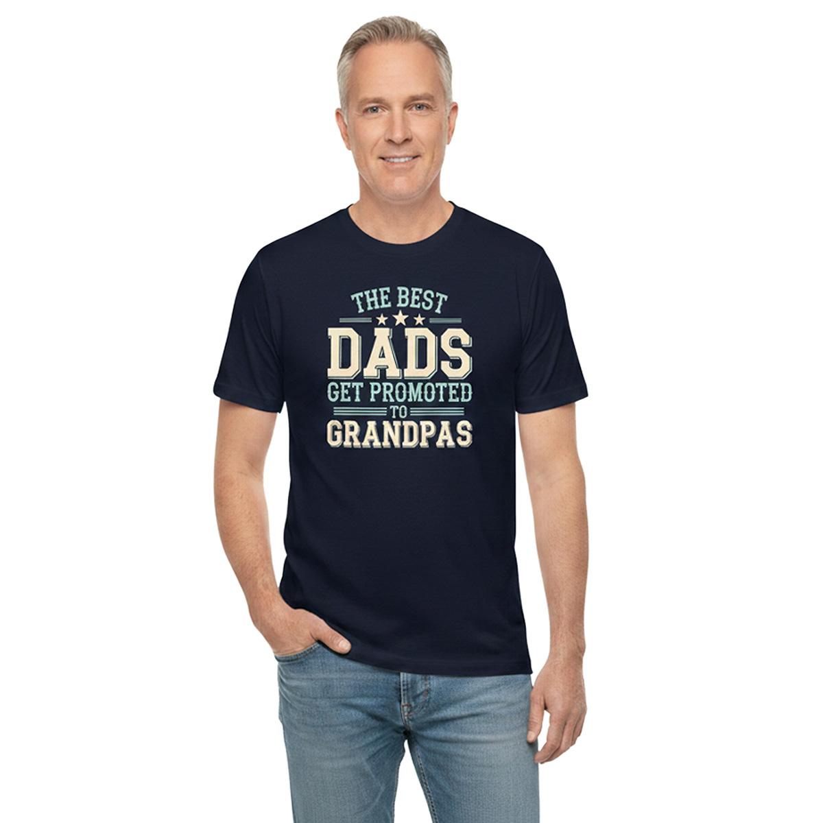 Mens Best Dads Get Promoted to Grandpa Short Sleeve Tee