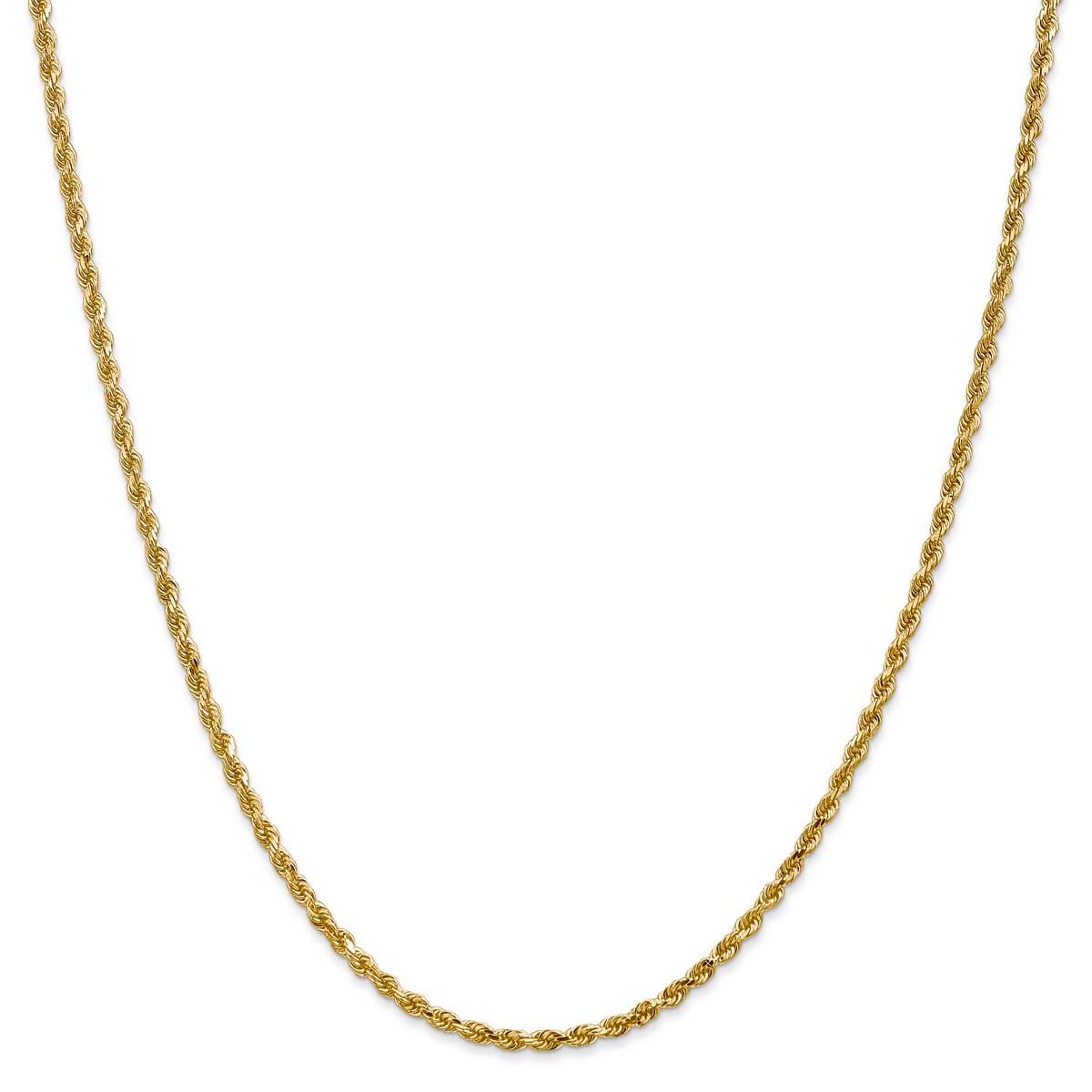 Unisex Gold Classics™ 2.25mm. 14k Diamond Cut Rope Chain Necklace