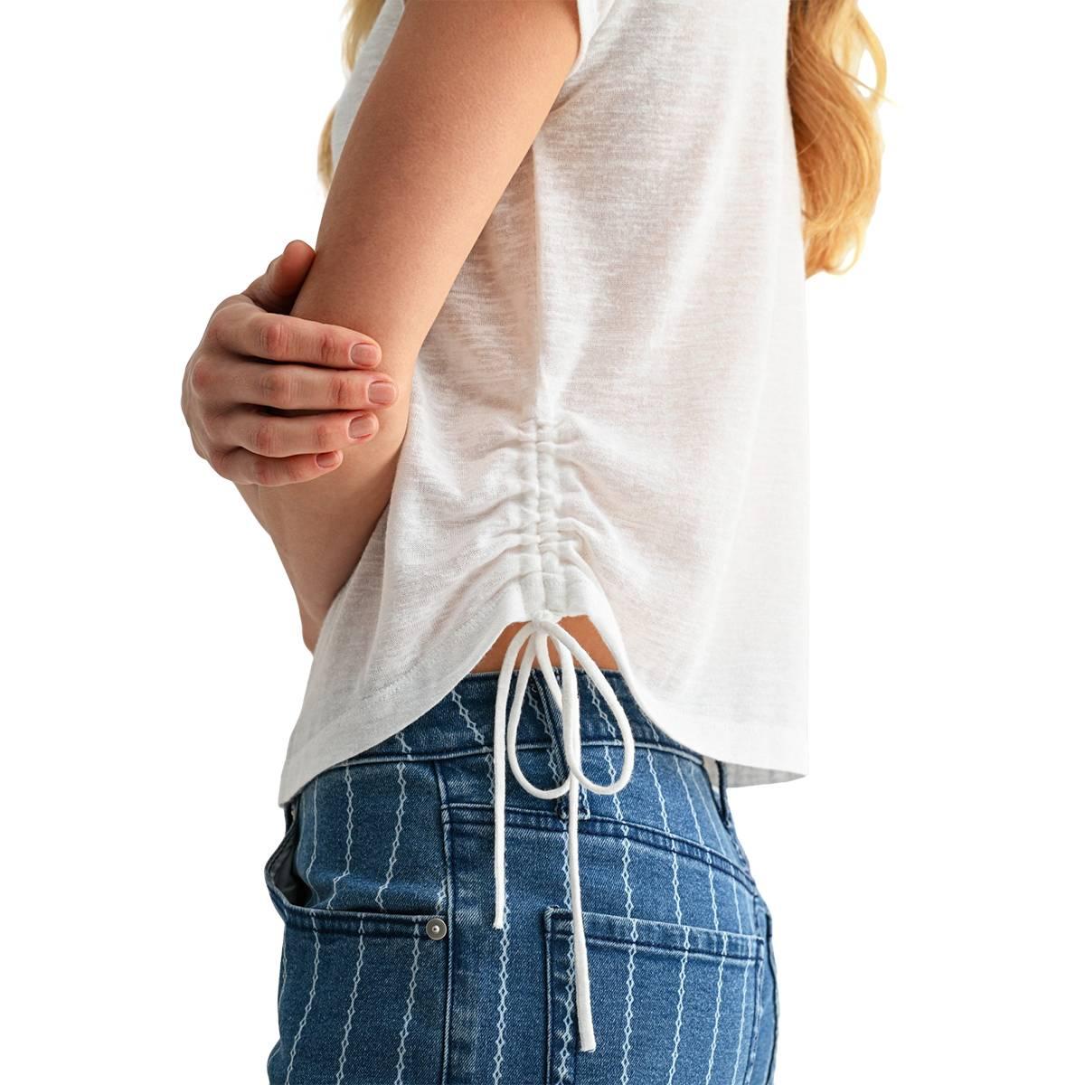 Womens CITY BLUES Short Sleeve Side Tie Tee