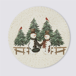 Avanti Linens Country Snowman Round Placemats - Set of 4