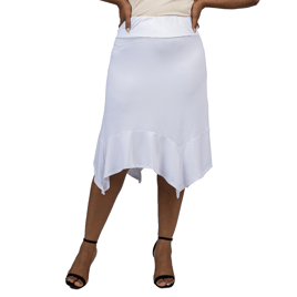 Plus Size 24/7 Comfort Apparel Handkerchief Knee Length Skirt
