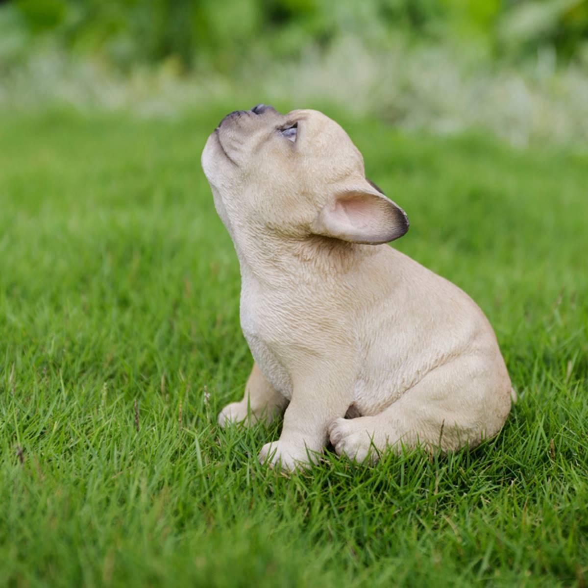 Hi-Line Gift Howling French Bulldog Puppy Garden Statue