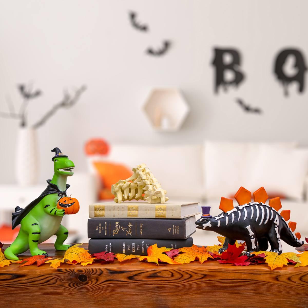 National Tree 10in. Halloween Green Dinosaur Tabletop Décor