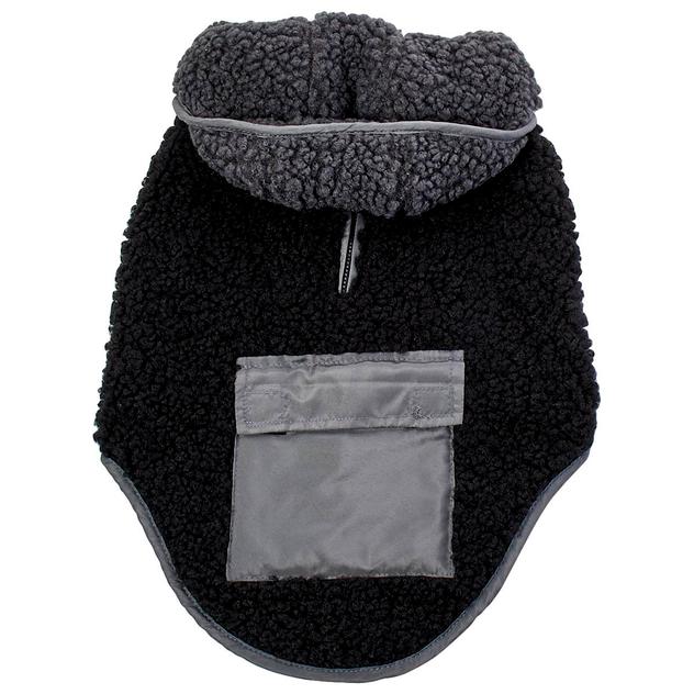 Northpaw Black Color Block Sherpa Pet Hoodie
