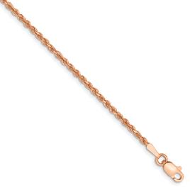 Gold Classics(tm) 1.75mm. Rose Gold Diamond Cut Rope Bracelet