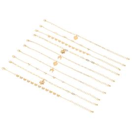 Ashley Gold-Tone Butterfly/Hearts/Bows Bracelet Set - Set of 5