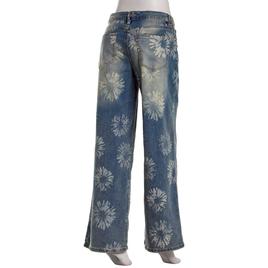 Juniors Madden Girl 90''s Wide Leg Discharge Print Flower Jeans