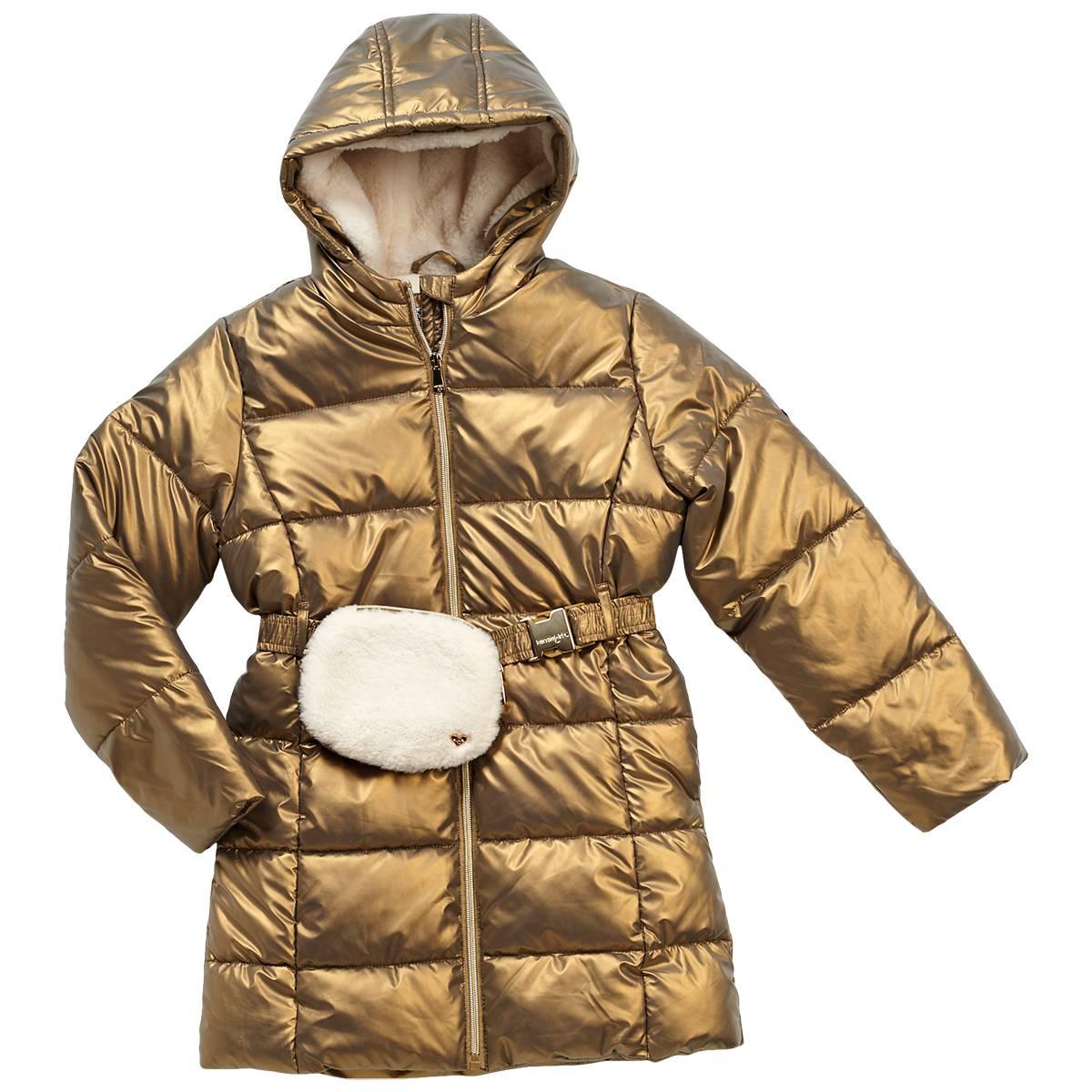 Girls (7-16) Kensie Girl Faux Fur Lined Puffer Coat with Belt Bag