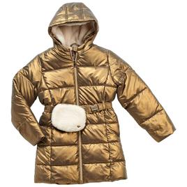 Girls (7-16) Kensie Girl Faux Fur Lined Puffer Coat with Belt Bag