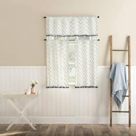 Olympia Lattice Tiers Kitchen Curtains