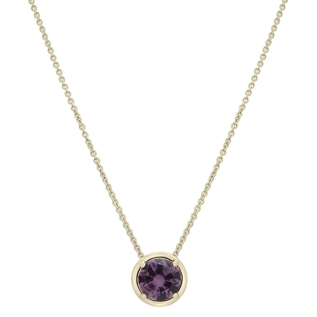 Gold Plated Lab Grown Alexandrite Center Stone Pendant Necklace