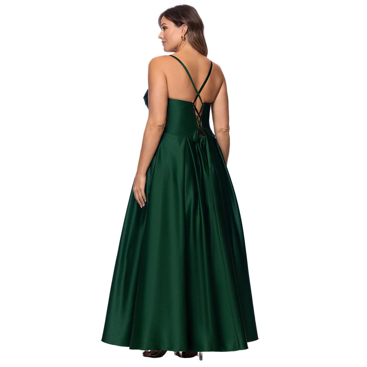 Juniors Plus Blondie Nites Satin Stone Cowl Neck A-Line Dress