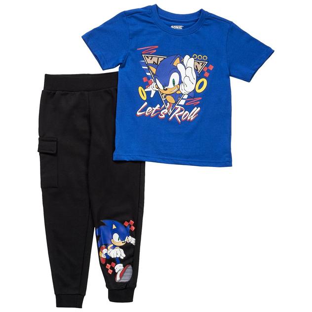 Boys (4-7) Sonic™ Lets Roll Tee & Jogger Sweatpants Set - Blue