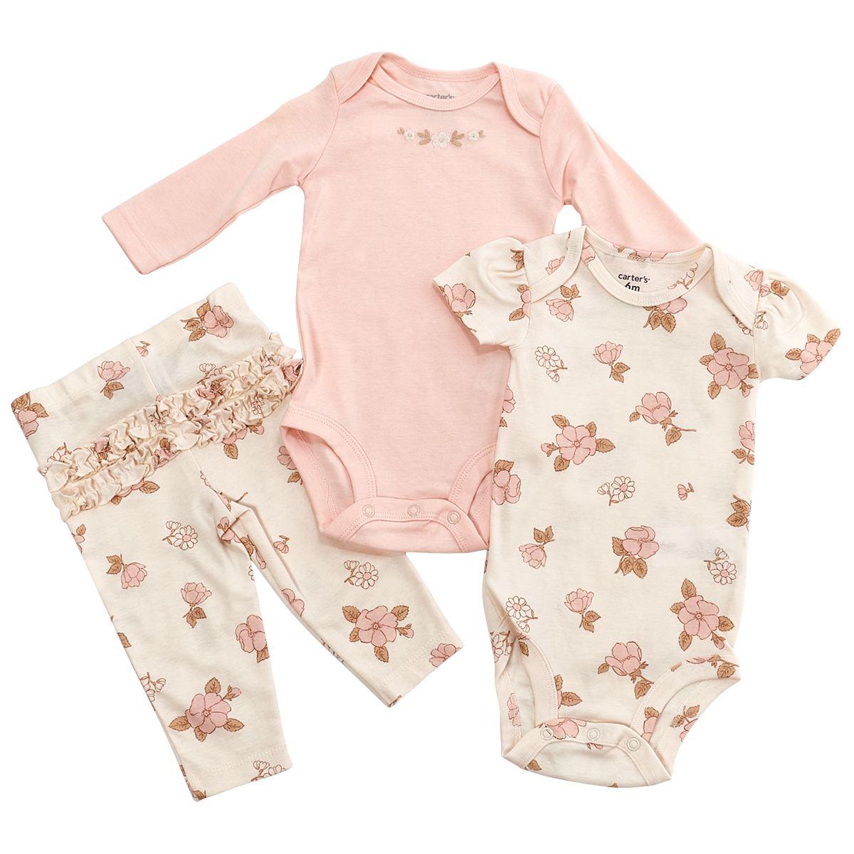 Baby Girl (NB-24M) Carter''s(R) Floral Ruffle Bottom 3pc. Set