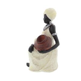 9th & Pike® Cream Polystone African Lady Sculpture