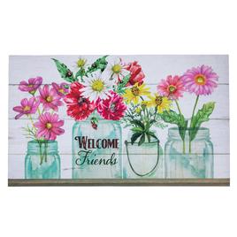Northlight Seasonal Welcome Friends Spring Bouquet Doormat