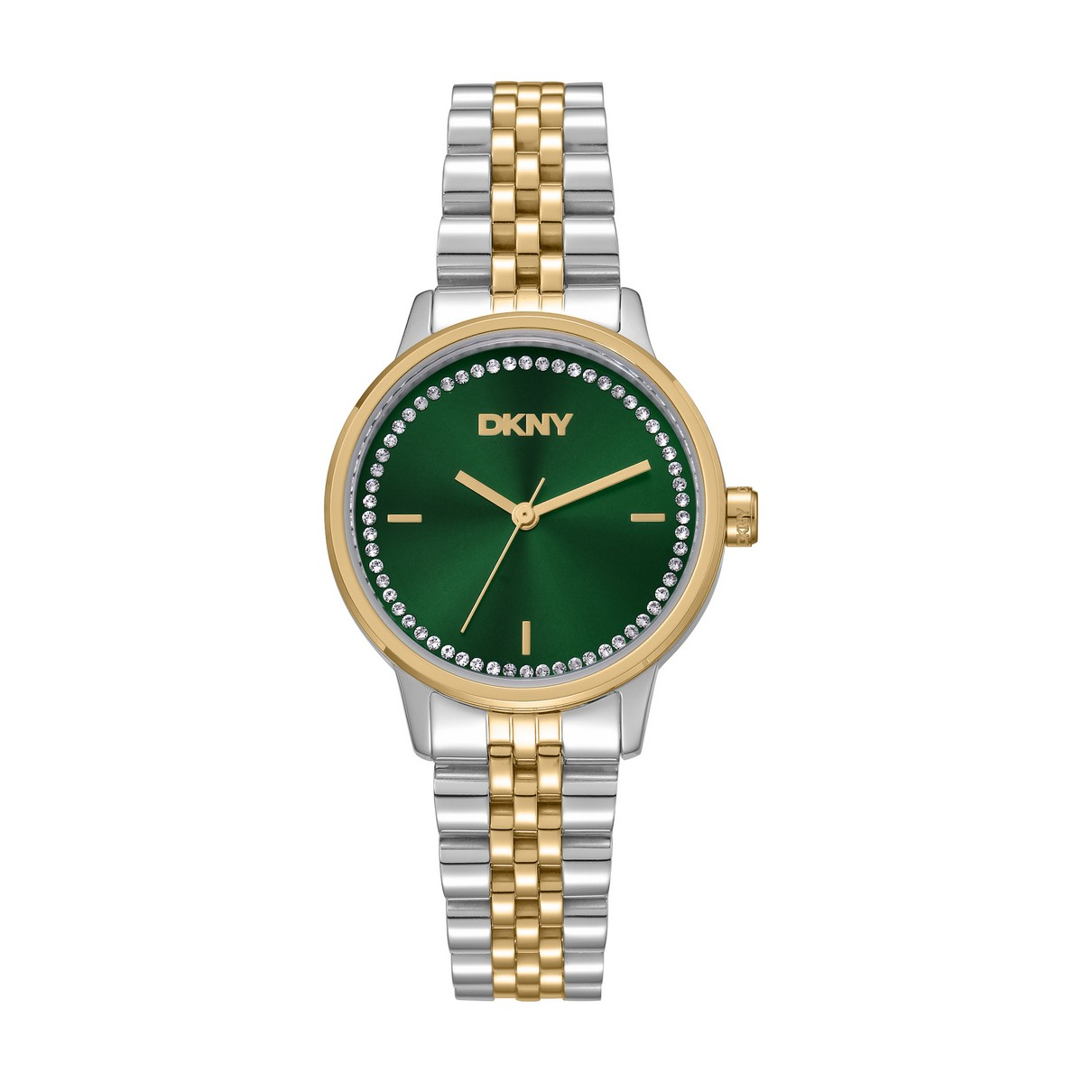 Womens DKNY Crystal Green Dial Two-Tone Watch - DK1L086M0085