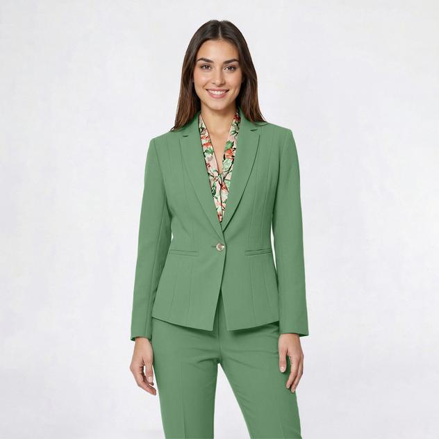 Petite Kasper Long Sleeve One Button Blazer with Sleeve Slit