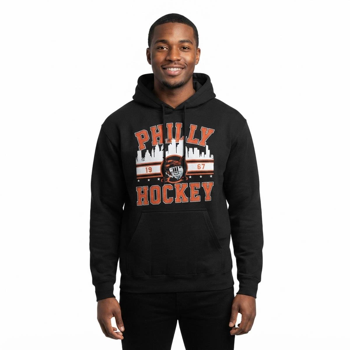 Mens Tailgate Phladelphia Hockey Skyline Philly Hoodie