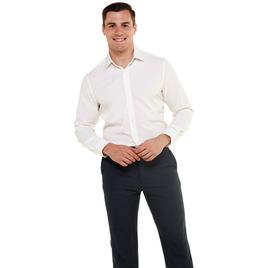 Mens Christian Aujard Slim Fit Solid Dress Shirt - Ivory