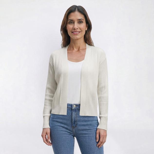 Petite Preswick & Moore® Drop Needle Open Front Cardigan