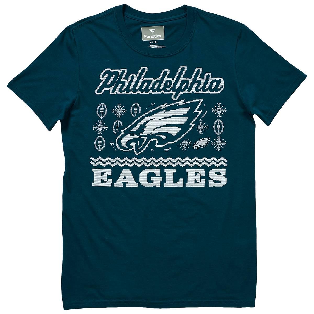 Mens Fanatics Eagles Ugly Sweater Short Sleeve Tee