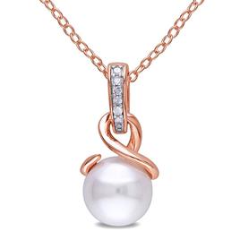 Gemstone Classics(tm) 18kt. Rose Gold Pearl Twist Pendant