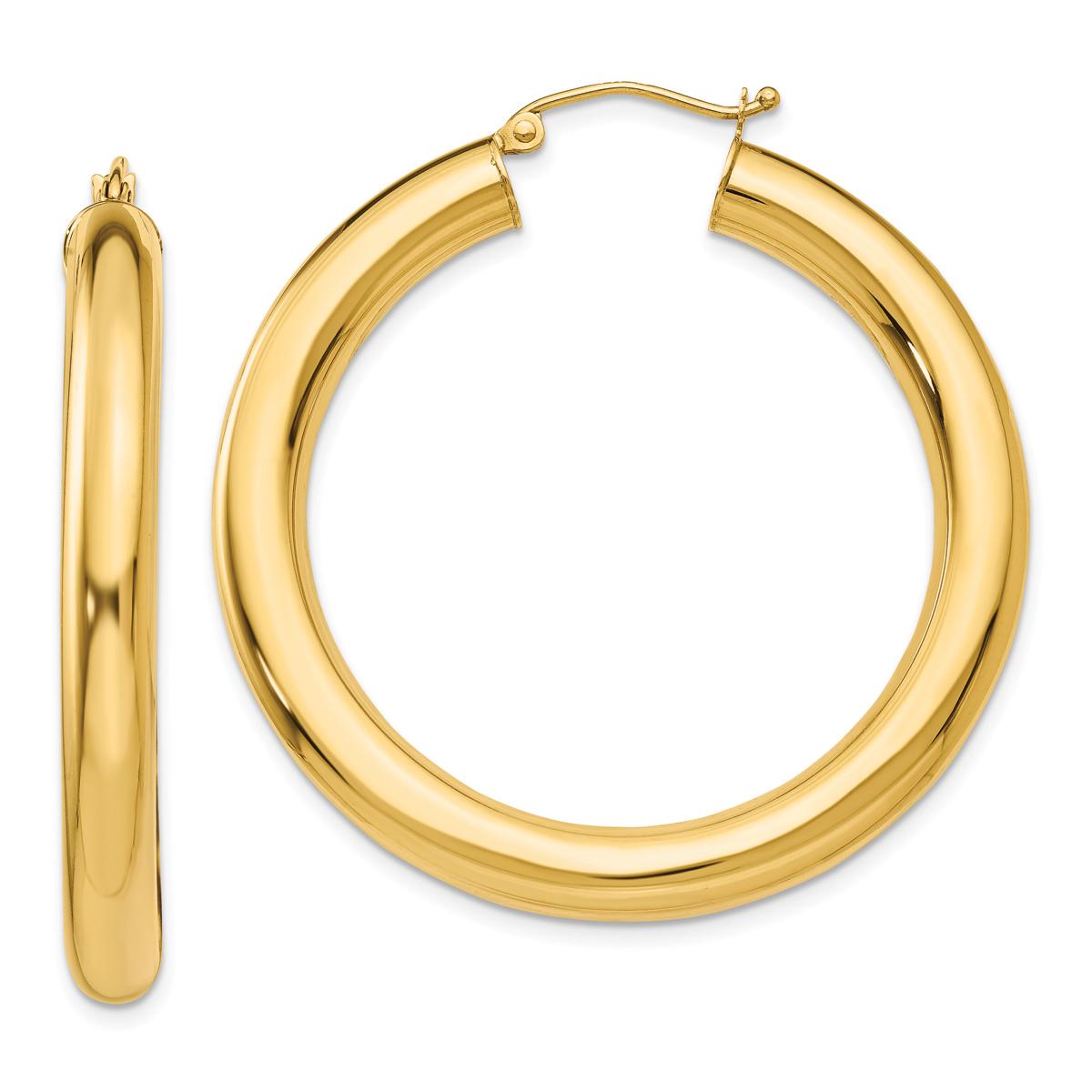 Gold Classics(tm) 14kt. Gold Polished 5mm Tube Hoop Earrings