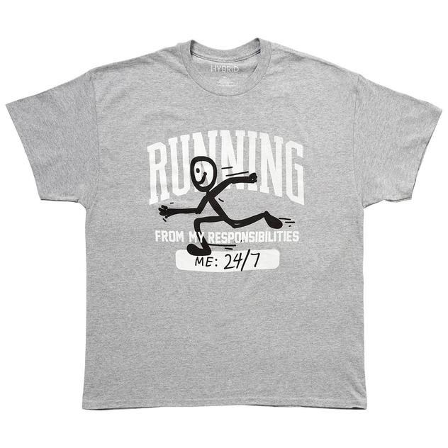Young Mens Running From Responsibilities Short Sleeve Tee