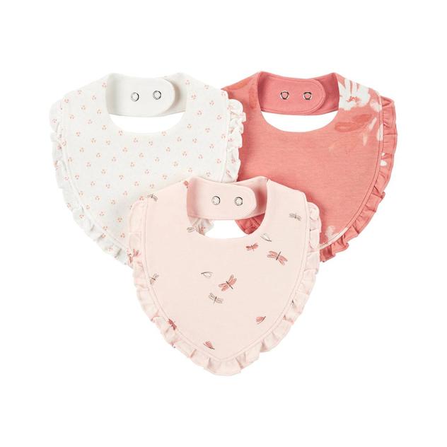 Baby Girl Carter's® 3pk. Floral Dragonfly Ruffle Bib Set