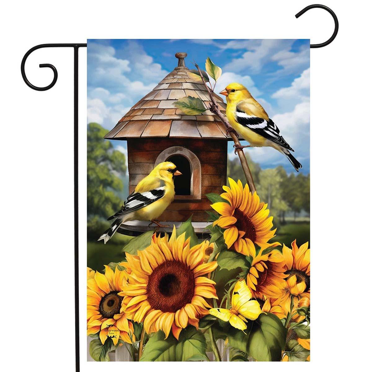 Briarwood Lane Goldfinches & Sunflowers Garden Flag