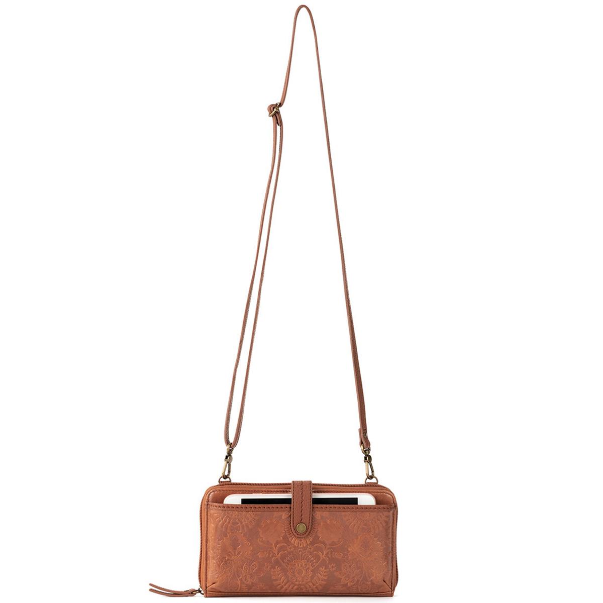The Sak Large Tobacco Floral Embossed Smartphone Wristlet