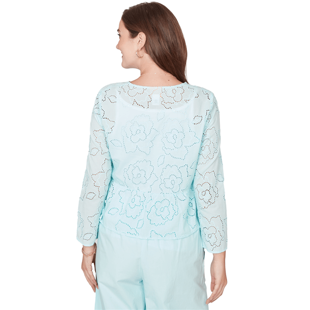 Womens Ruby Rd. Renaissance Romance Floral Eyelet Cardigan