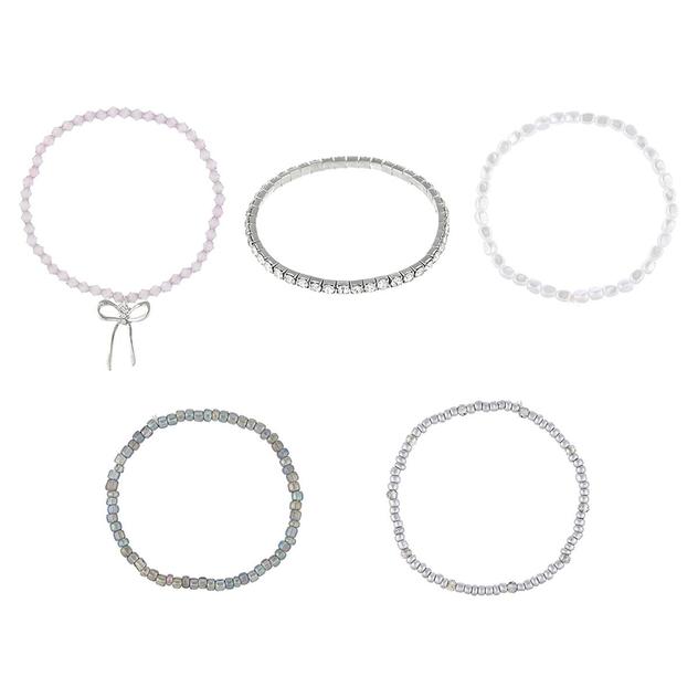 Ashley 5pc. Stretch Bracelet Set with Bow Charm