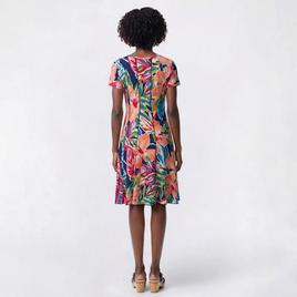 Womens Sami & Jo Keyhole Neck Floral Abstract A-Line Dress