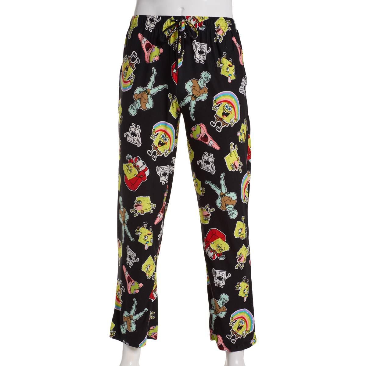 Mens SpongeBob SquarePants Memes Silky Lounge Pajama Pants