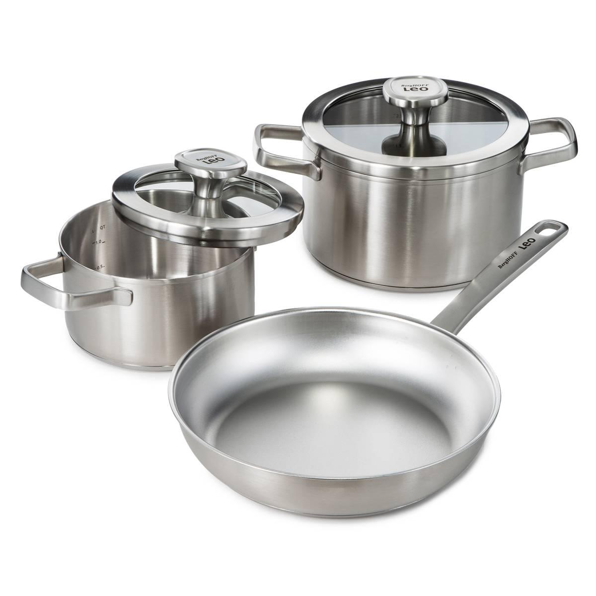 BergHOFF Graphite Stainless Steel 8in. Stockpot w/ Glass Lid
