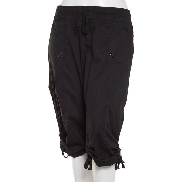 Plus Size Da-sh 19in. Emma Knit Waist Poplin Capri Pants