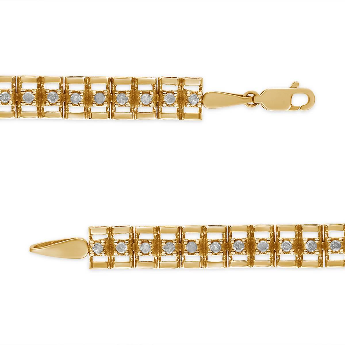 Haus of Brilliance Yellow Gold Diamond Link Tennis Bracelet