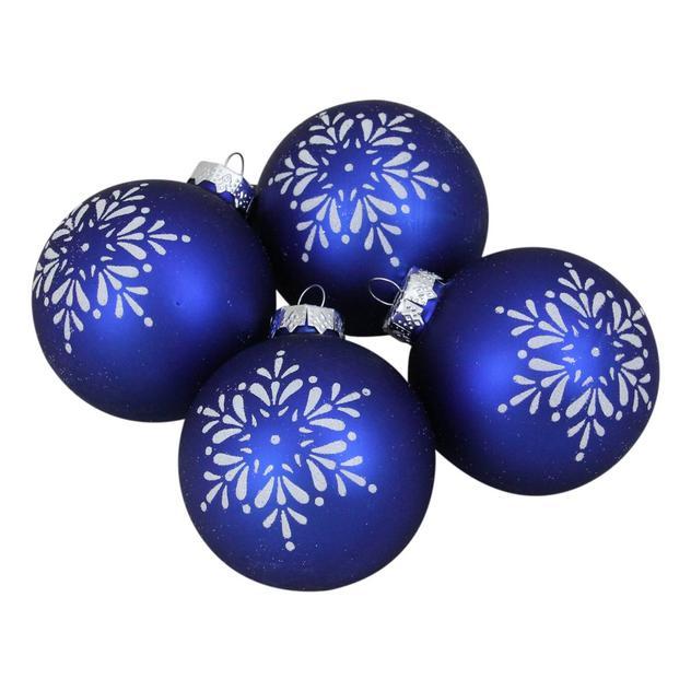 Northlight 4ct. Snowflake Christmas Ball Ornaments