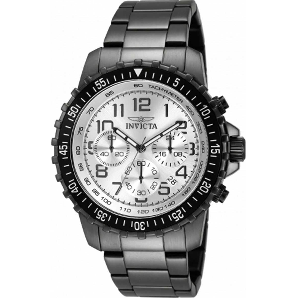 Mens Invicta Specialty Gunmetal Silver Dial Watch - 11370