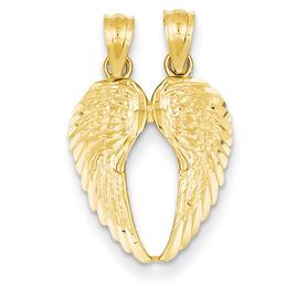 Gold Classics(tm) Break Apart Diamond Cut Wings Pendant